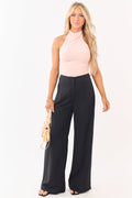 Black High Waisted Flowy Wide Leg Pants