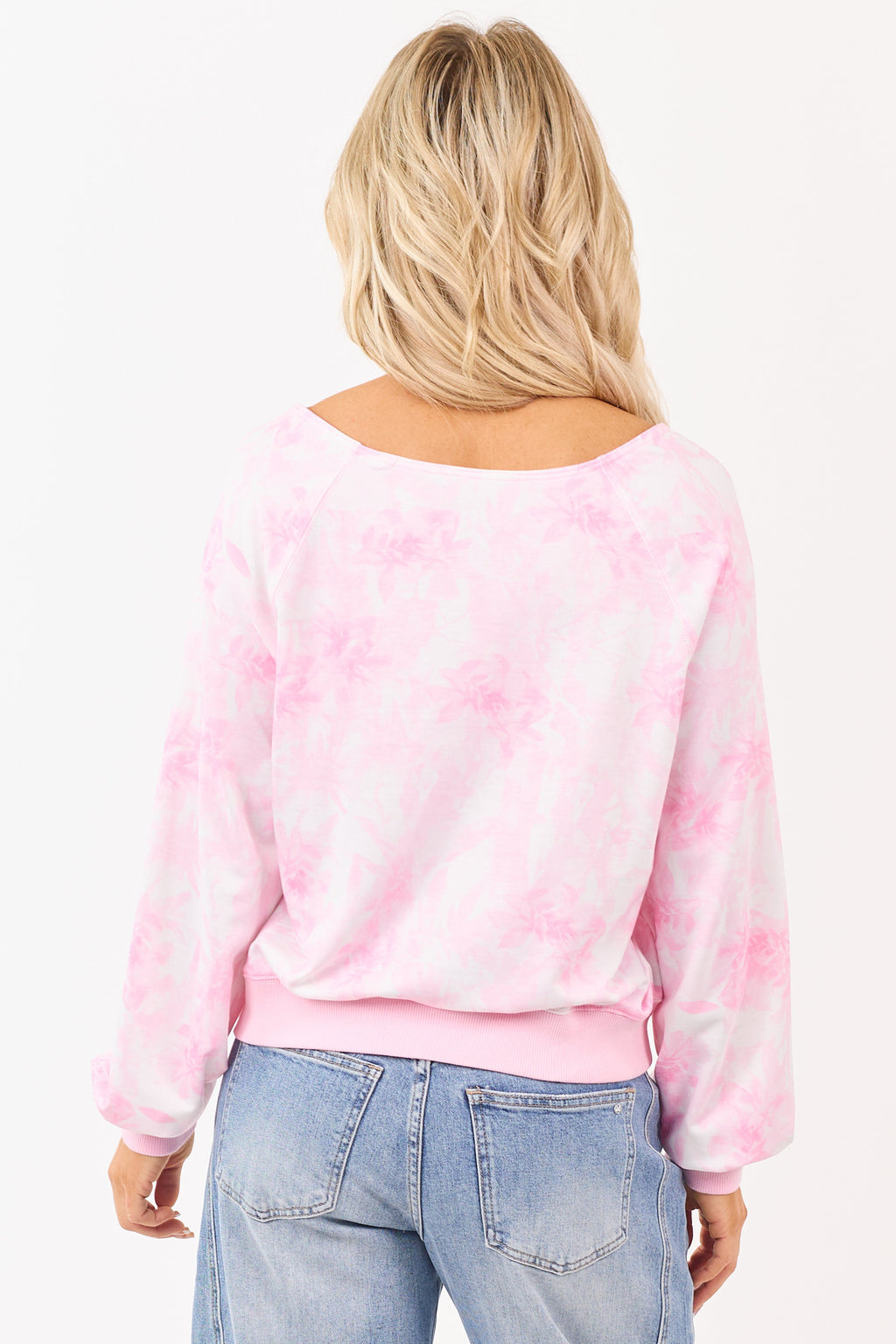 Blush Woodland Print One Shoulder Long Sleeve Top