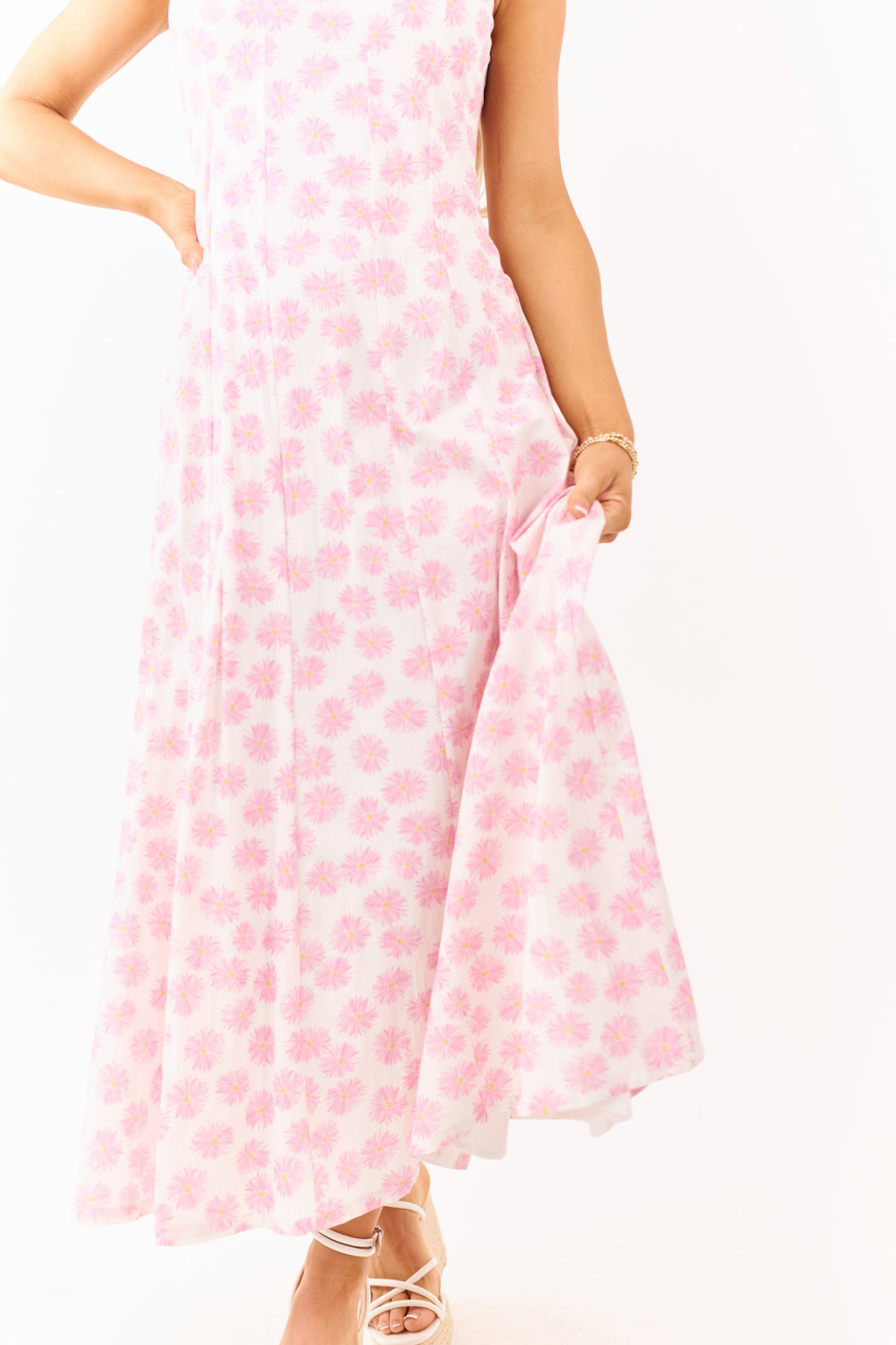 Carnation Cotton Floral Print Sleeveless Maxi Dress
