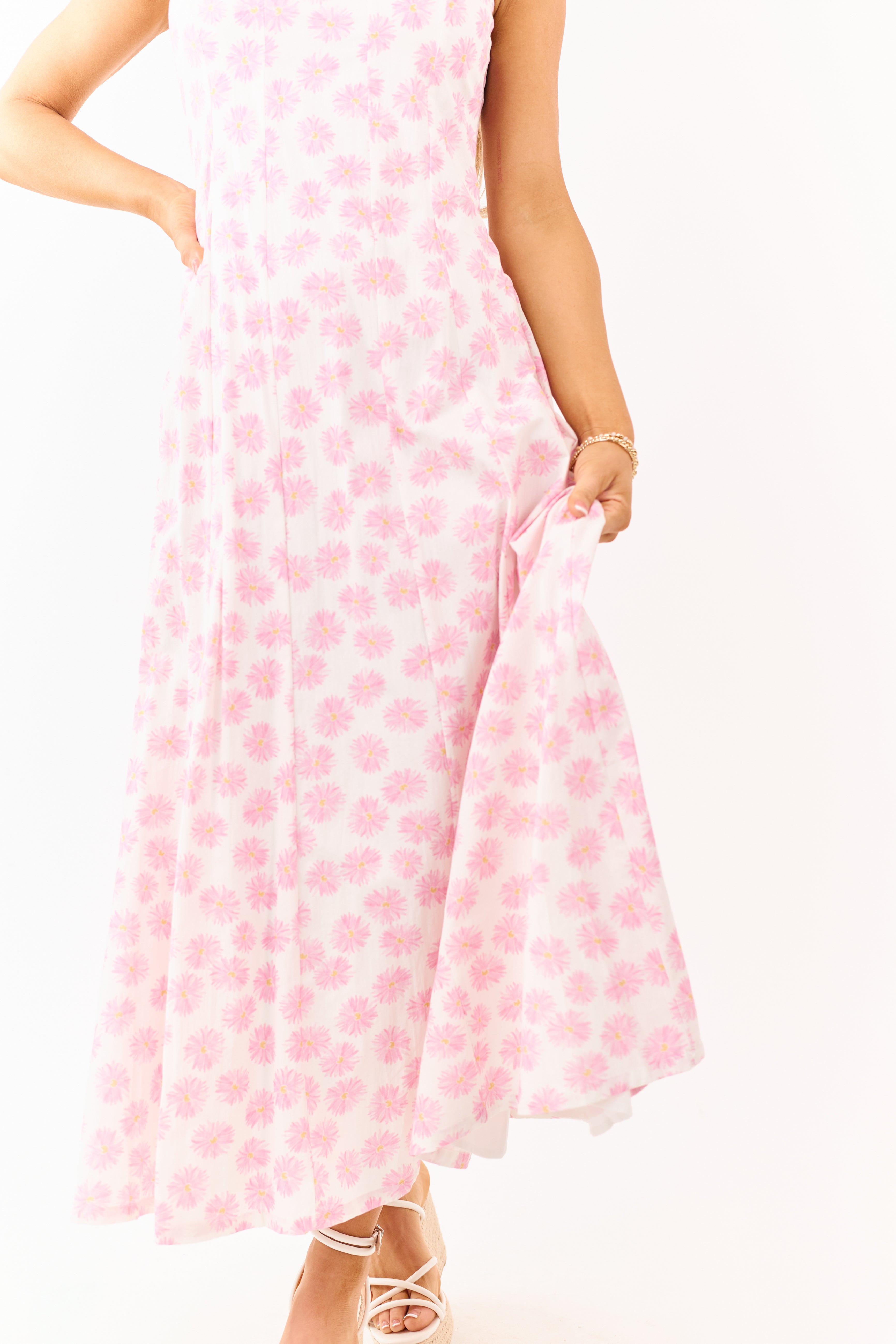 Carnation Cotton Floral Print Sleeveless Maxi Dress