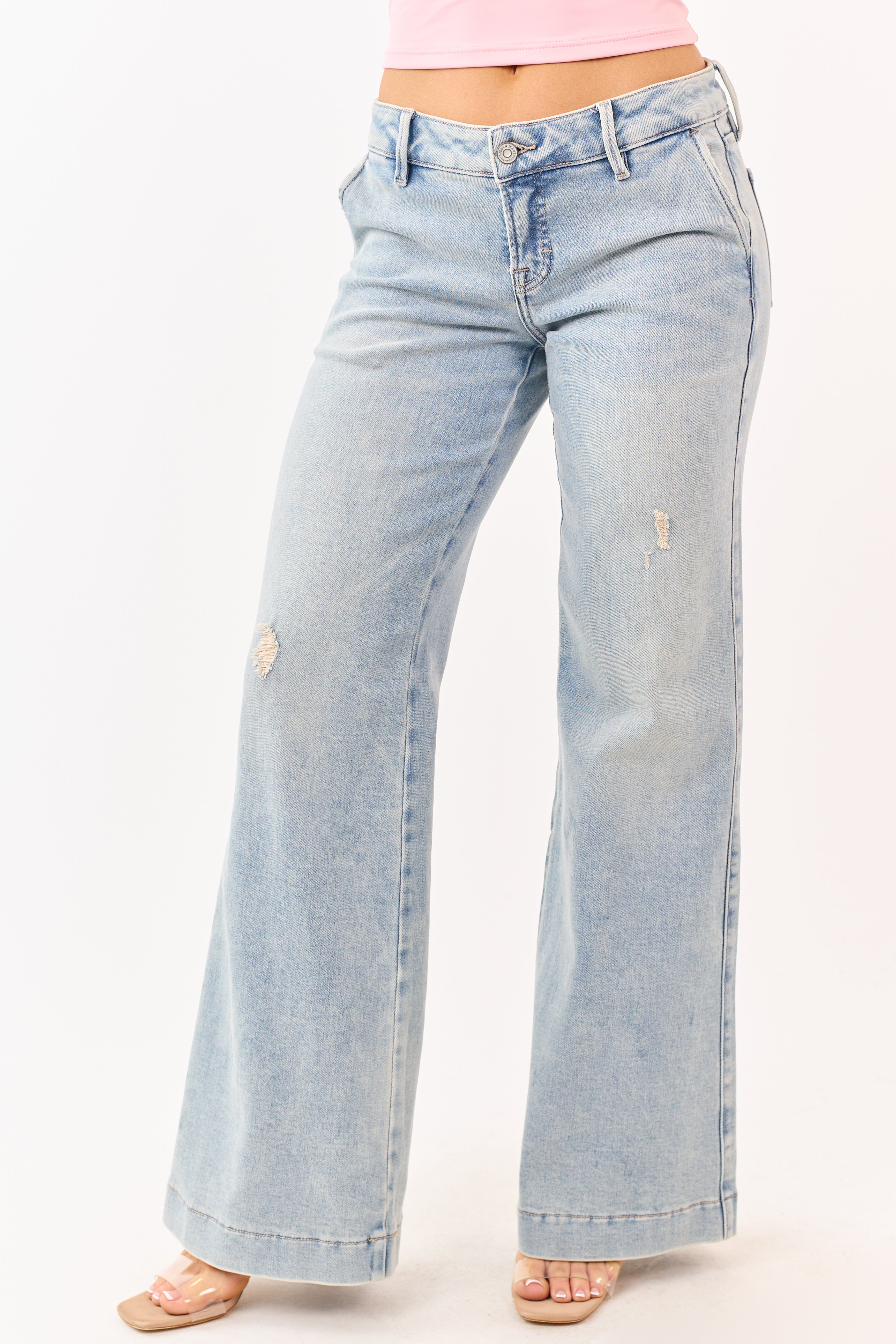 Hidden Premium Light Vintage Wash Relaxed Flare Jeans