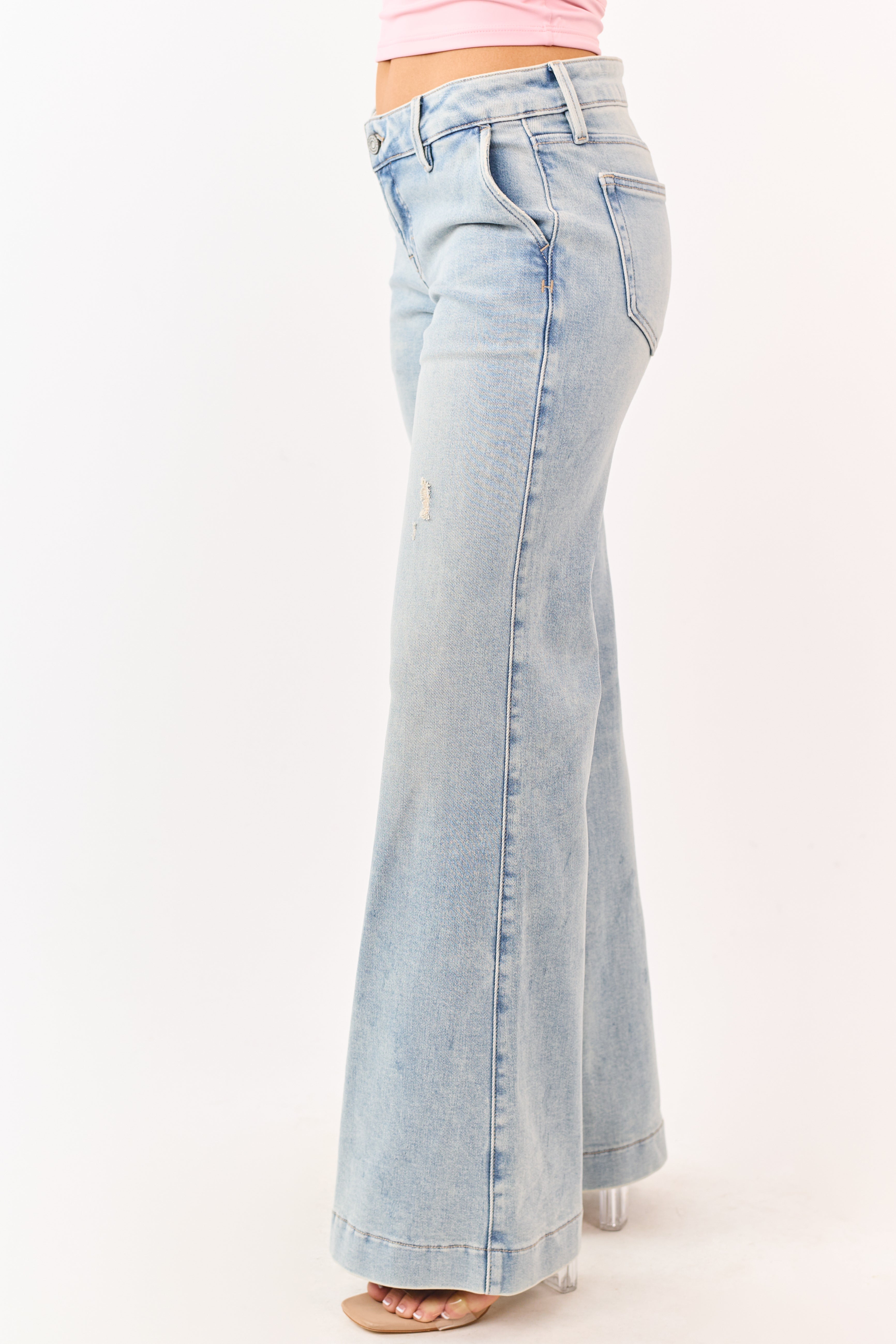 Hidden Premium Light Vintage Wash Relaxed Flare Jeans