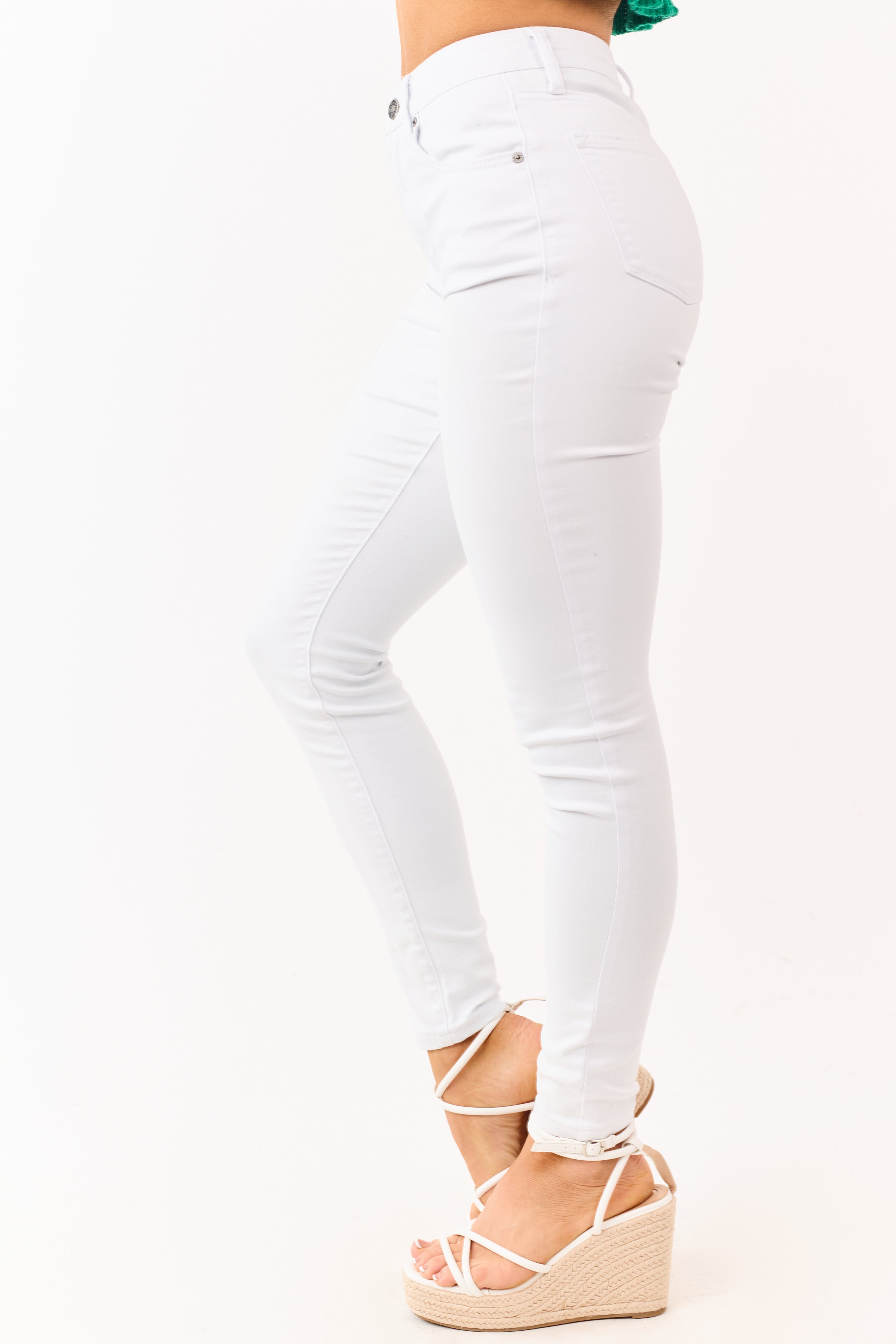 KanCan White Stretchy High Rise Skinny Jeans