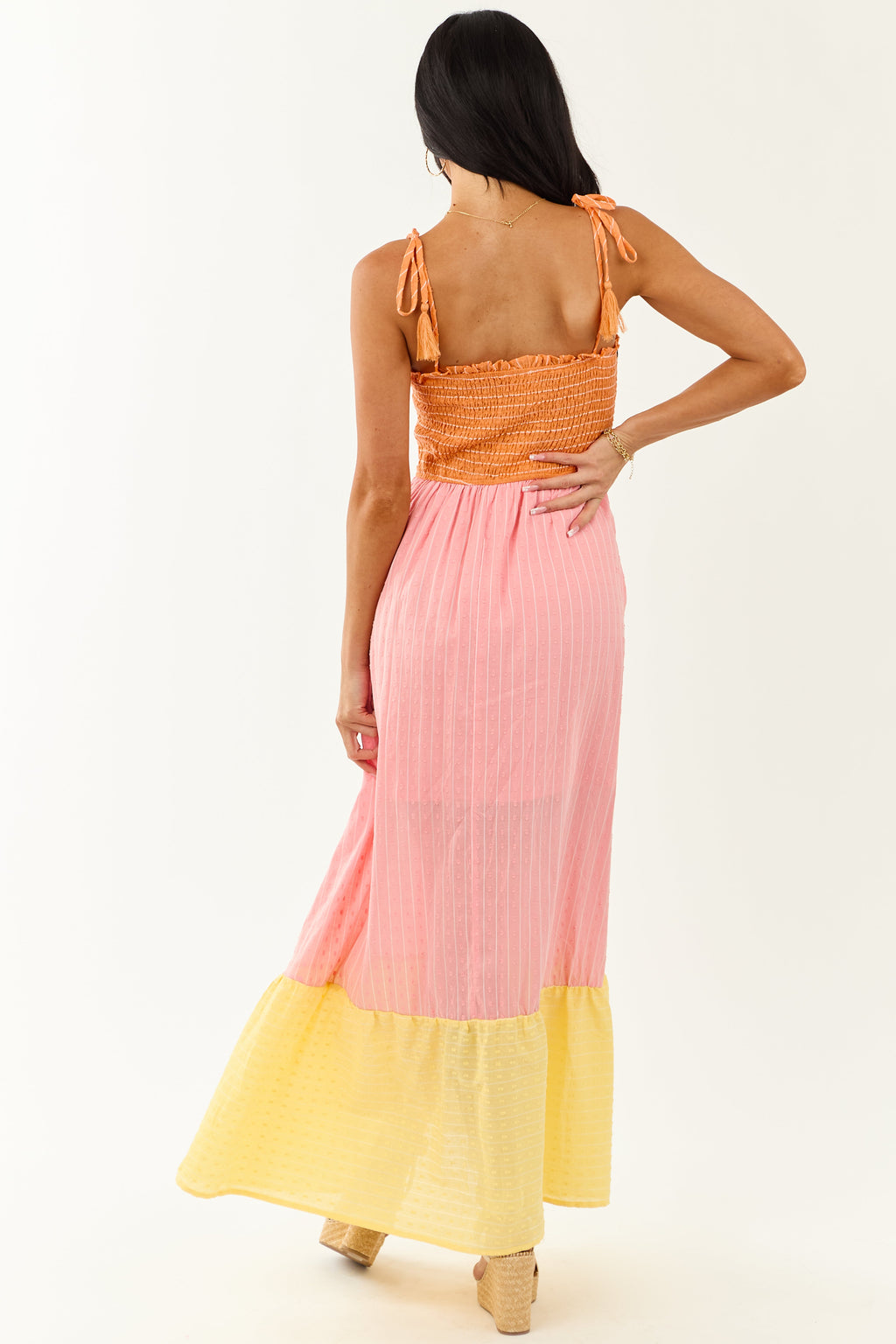 Lovelo Baby Pink Swiss Dot Cotton Maxi Dress