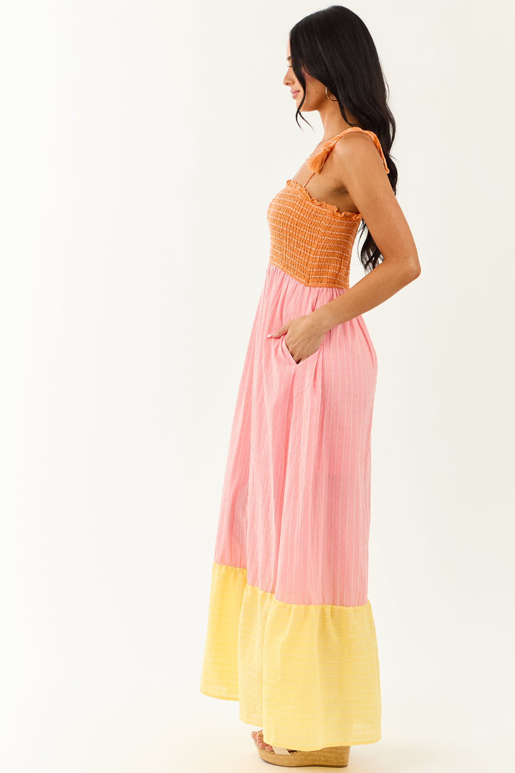 Lovelo Baby Pink Swiss Dot Cotton Maxi Dress