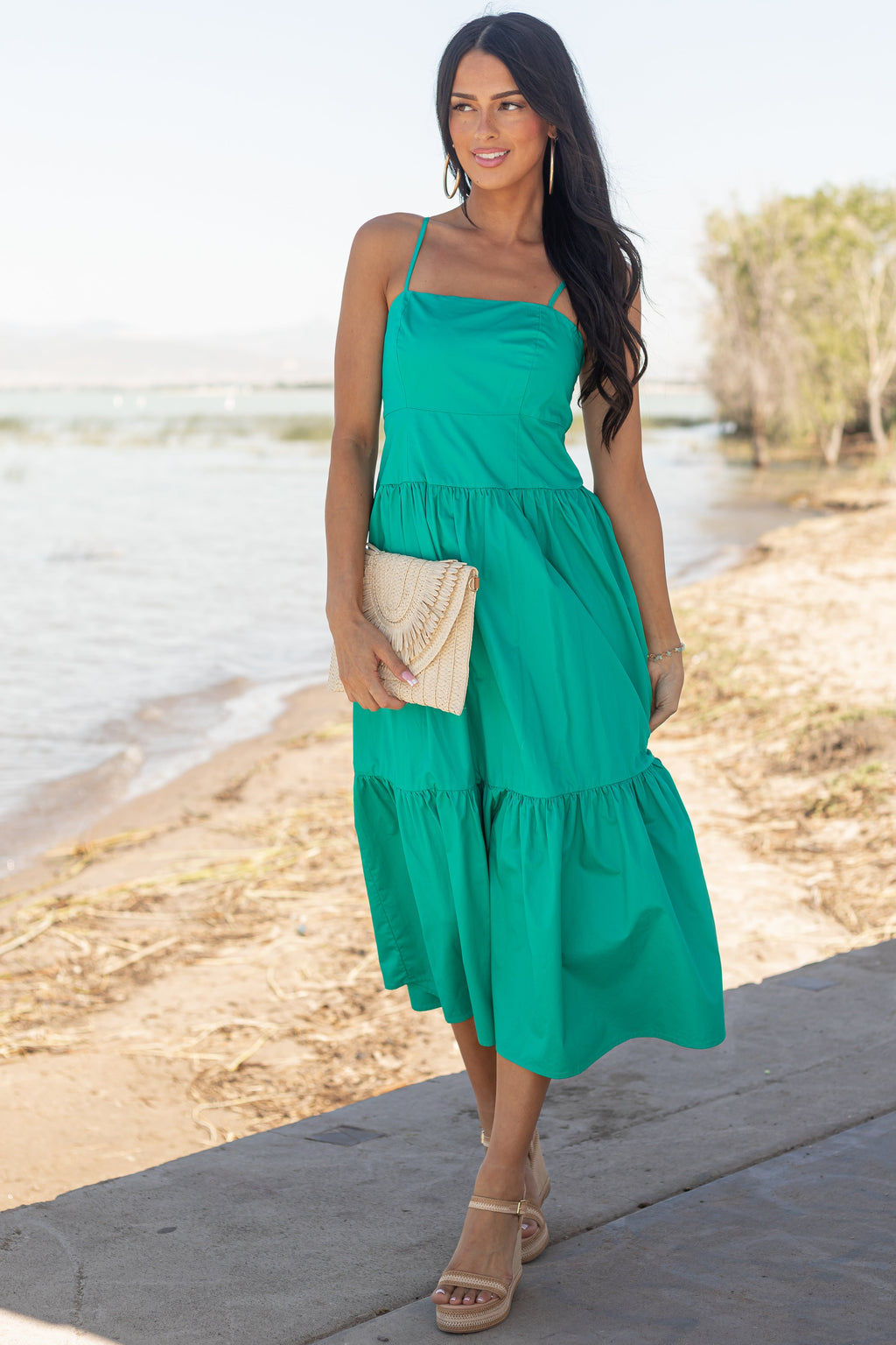 Lovelo Bright Jade Sleeveless Cotton Maxi Dress