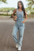 Mica Denim Light Wash Utility Straight Leg Overalls