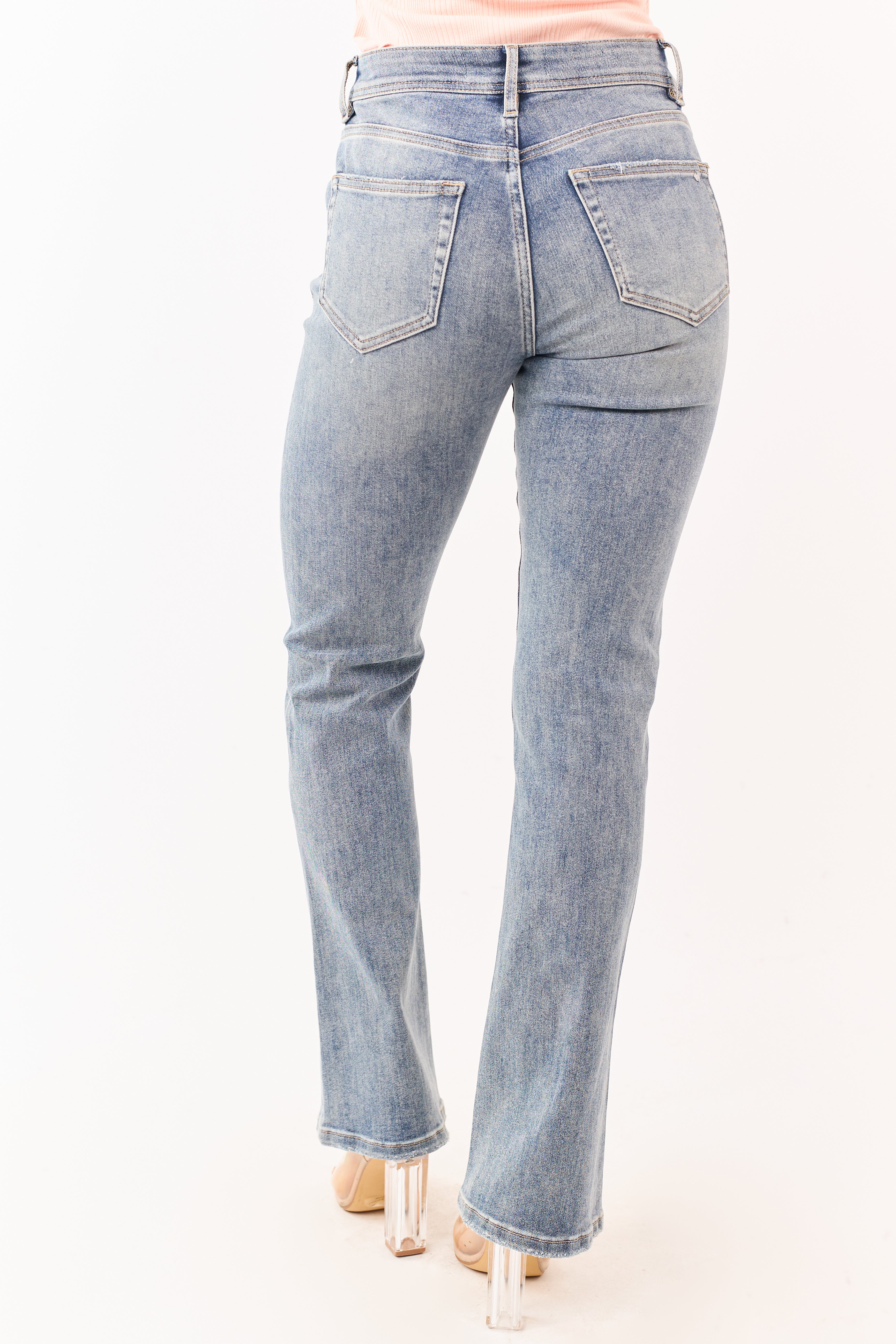 Mica Denim Vintage Wash Stretchy Bootcut Jeans