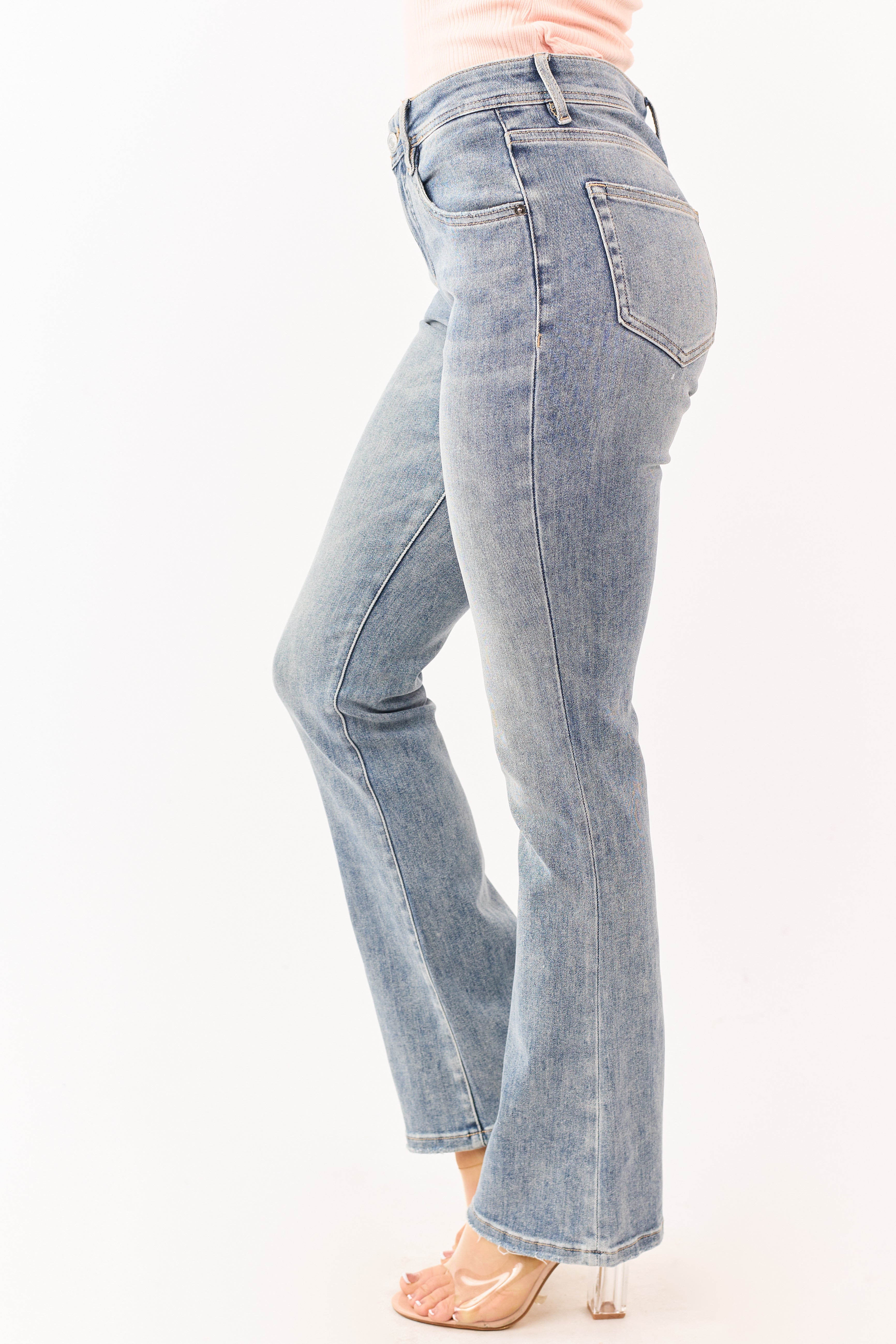 Mica Denim Vintage Wash Stretchy Bootcut Jeans