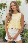 Sunshine Floral Eyelet Embroidery Cotton Tank Top