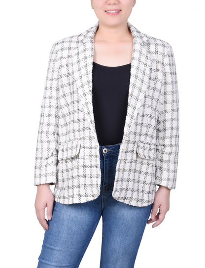 NY Collection Long Sleeve Twill Jacket - Petite - DressbarnCoats & Jackets