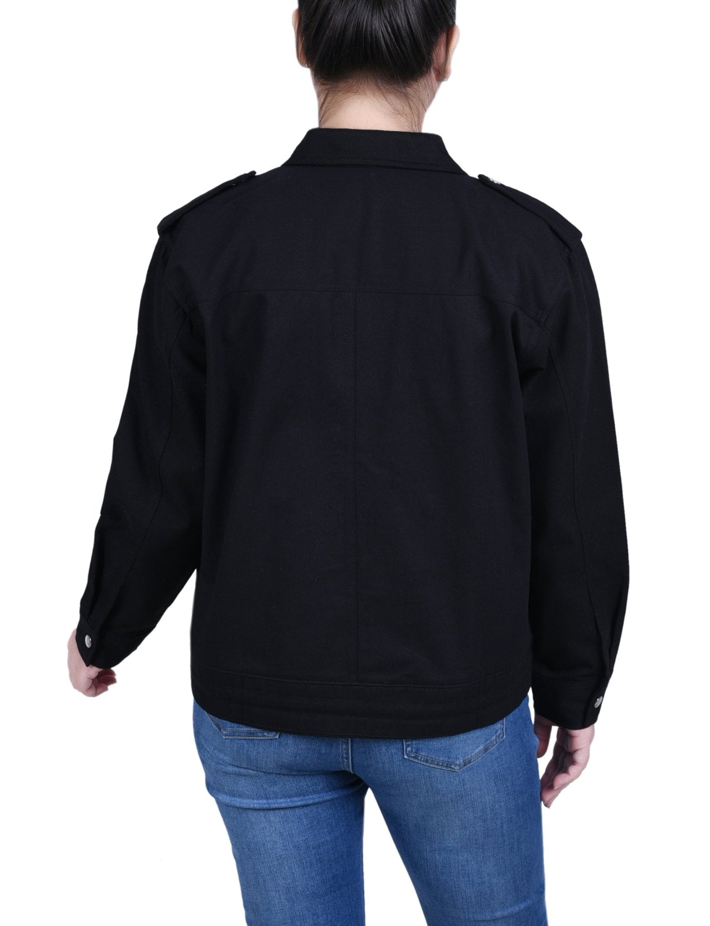 Long Sleeve Twill Jacket - Petite