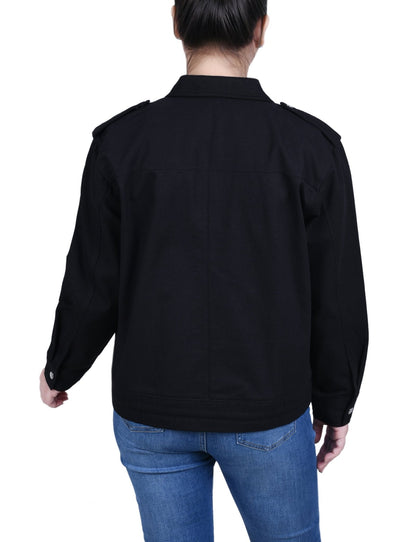 Long Sleeve Twill Jacket - Petite