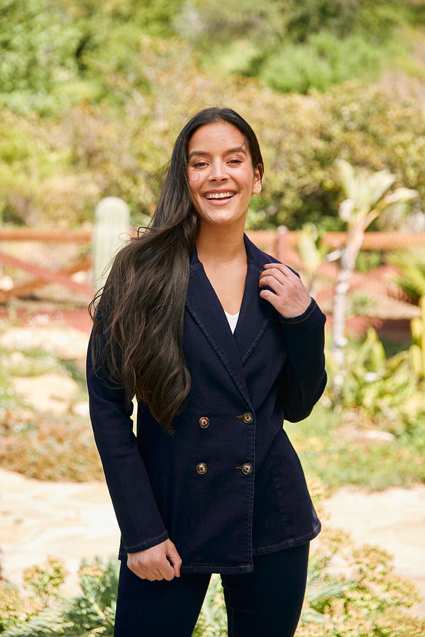Westport Double Breasted Denim Blazer - DressbarnCoats & Jackets