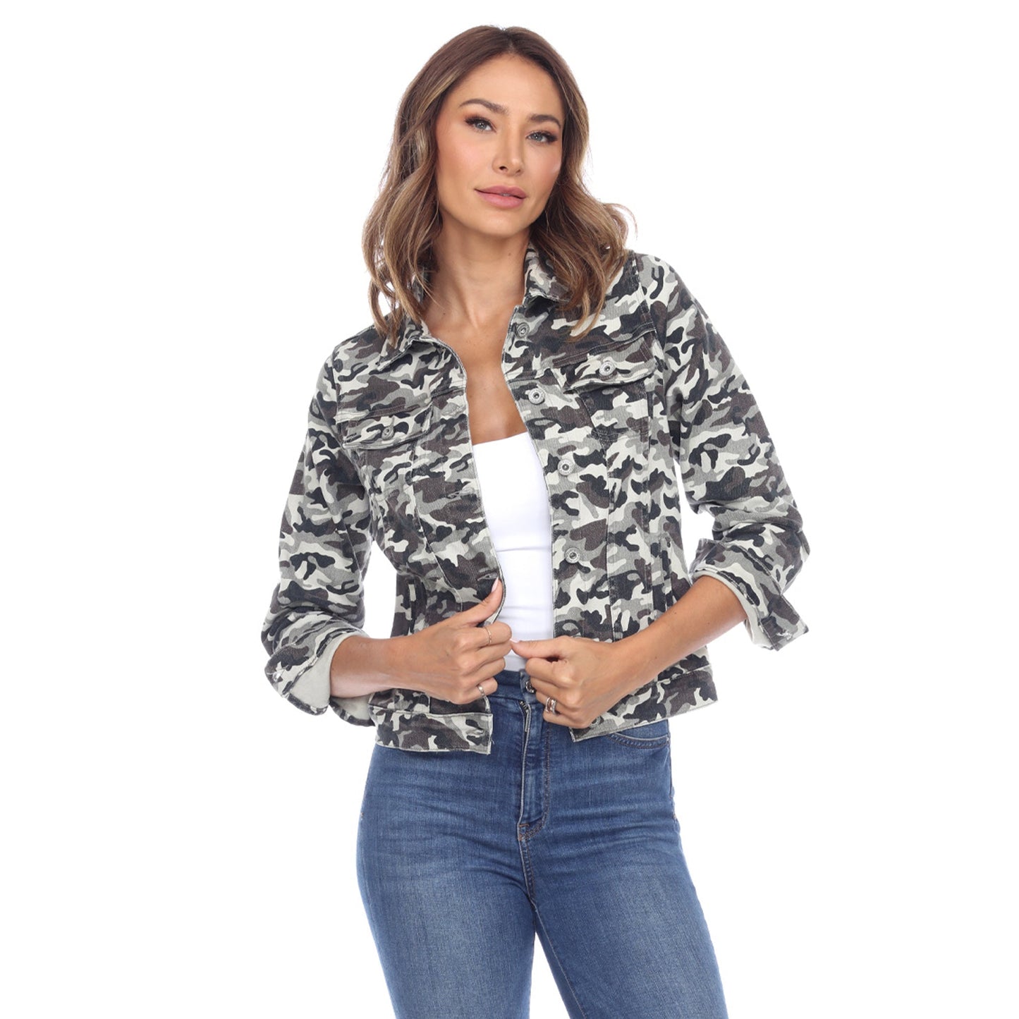 Women's Camo Denim Jacket - DressbarnCoats & Jackets