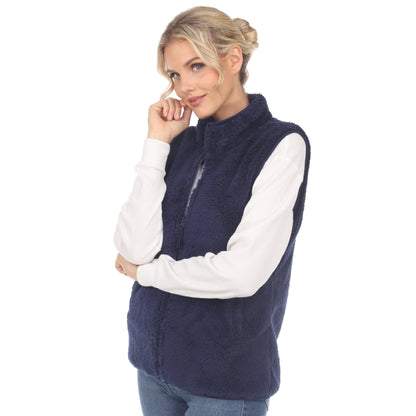 Women's Zip up sherpa vest