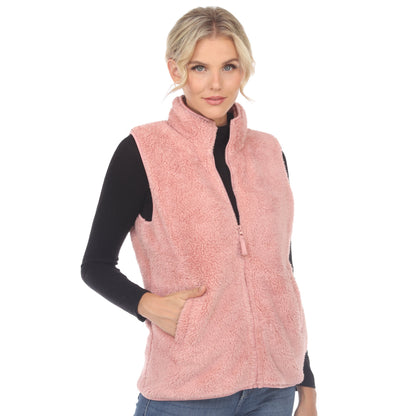 Women's Zip up sherpa vest