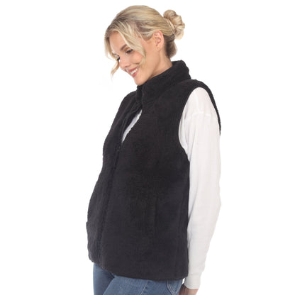 Women's Zip up sherpa vest