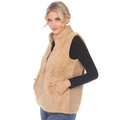 Women's Zip up sherpa vest