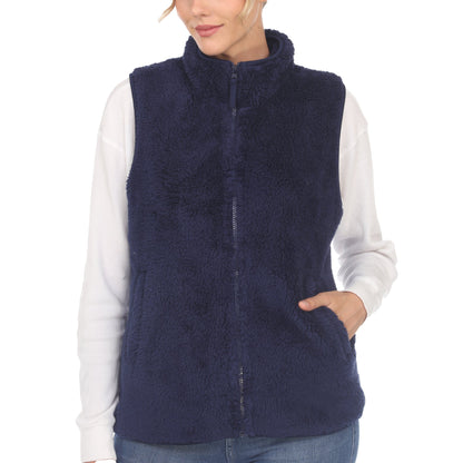 Women's Zip up sherpa vest
