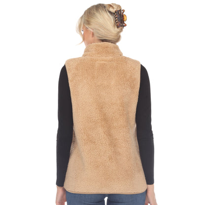 Women's Zip up sherpa vest