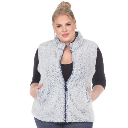 Zip up sherpa vest - Plus - DressbarnVests